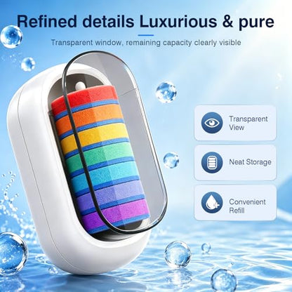Disposable Toilet Brush, Toilet Cleaning Brush 7 Color-Coded Set – Strong Scrubbing Power, Hygienic Clipper Design No Fall Off, Each Handle with 35 Refill Heads, Clean Bathroom, Tub, Floor