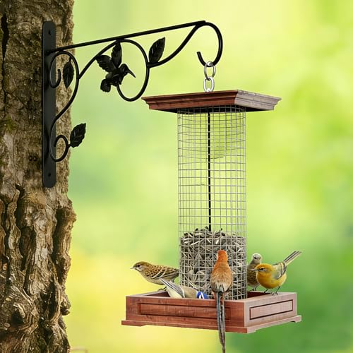 Heavy Duty Plant Hangers for Hanging - 2 Pack Metal Wall Plant Hooks Indoor Outdoor, 12 Inch Rust Resistant Plant Bracket for Bird Feeders, Planters, Lanterns, Wind Chimes - Patio, Garden, Home Decor