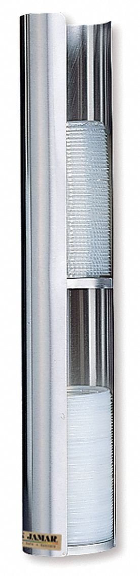 San Jamar Lid Dispenser, Wall Mount Storage for Cup Covers in Commercial or Home Kitchen, Compatible with 12 - 24 Oz Lids, 23.5" Long, 1 Count, Stainless Steel