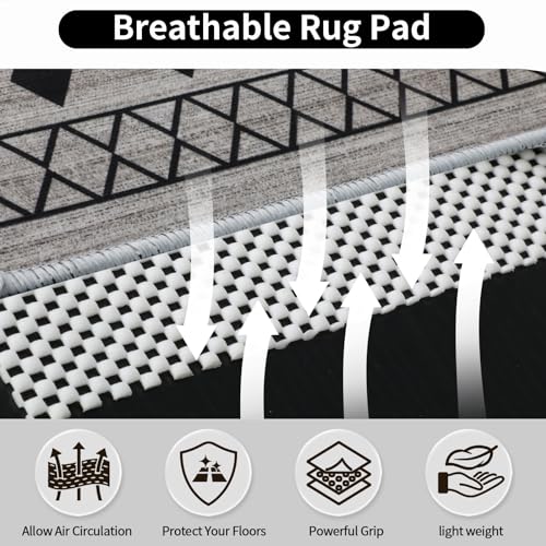 FestiCorp Non Slip Rug Pads 5x7 Ft Non Skid Thick Rug Pad Gripper | Anti-Slip Carpet Rug Mats for Under Area Rugs and Hard Surface Floors Hradwood and Tiles