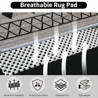 FestiCorp Non Slip Rug Pads 5x7 Ft Non Skid Thick Rug Pad Gripper | Anti-Slip Carpet Rug Mats for Under Area Rugs and Hard Surface Floors Hradwood and Tiles