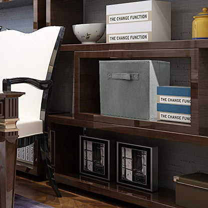 storage bins collapsible storage bins,cube storage organizer (Pack of 6) 9*7.5*7.5inch,For home and office Collapsible Closet Shelf Organizers, Drawer Organizers (Grey)