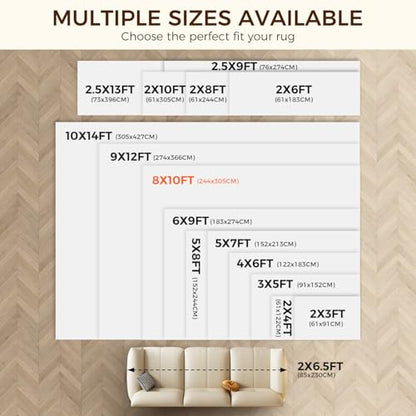 BAGAIL BASICS 8 x 10 FT Rug Pad Gripper for Hardwood Floors, Non Slip Rug Pads for Area Rugs, Extra Thick Under Rug Padding, Protect Your Rugs & Floors