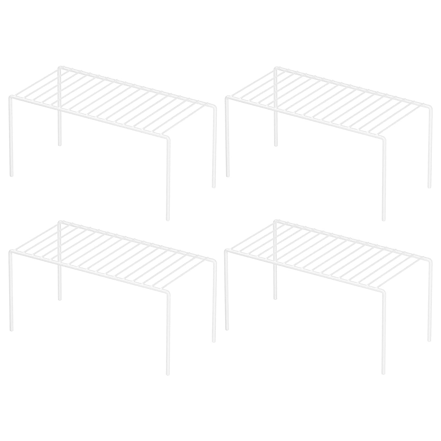 4 Pack(10.6 x 5.1 Inch) Cabinet Storage Shelf Rack... (4 Count | White | Metal)
