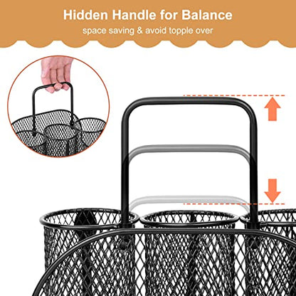 Utensil Organizer Silverware Caddy - Utensil Holde... (Black | Metal)