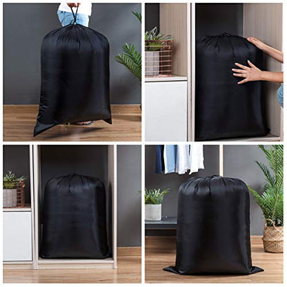 Extra Large Laundry & Storage Bag (43"x55", Black) | Lightweight, Dust & Moisture. Ideal for Blankets, Clothes, Pillows & Cushions for Moving, Dorms, Travel & Camping