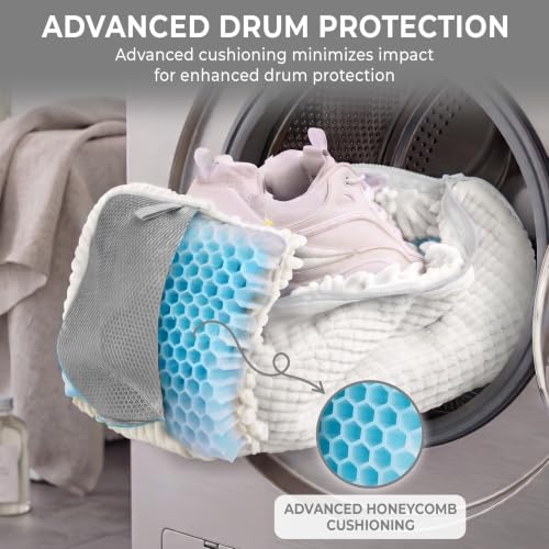 Shoe Washing Machine Bag 3PCS – Laundry Shoes Bag for Washer & Dryer | Reusable Shoe Cleaning Bag, 360° Deep Microfiber Clean,Self-Locking Zipper