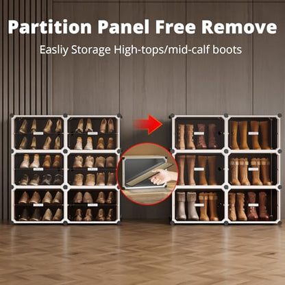 Shoe Rack,Expandable Shoe Cabinet Easy to Assemble. Shoe Storage with Door,Entryway, Closets, Hallway, and Bedroom.Accommodates Up to 40 Pairs of Shoes.