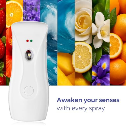 Stardrix Automatic Air Freshener Dispensers (2-Pack), Aerosol Spray Machines, Wall Mounted or Freestanding, Adjustable Timer for Scent Release in Bathroom, Office, Commercial & Home – White