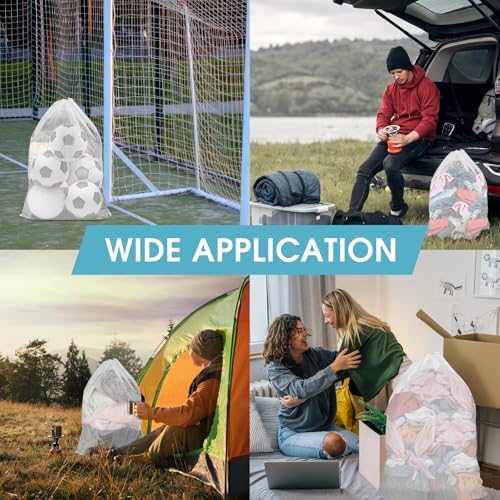 3 Pack Mesh Laundry Bags 23x34 Inch Drawstring Locking for Travel Home | mesh bags with locking drawstring, Tear-resistant for blankets & towels, Lightweight foldable for travel/dorm