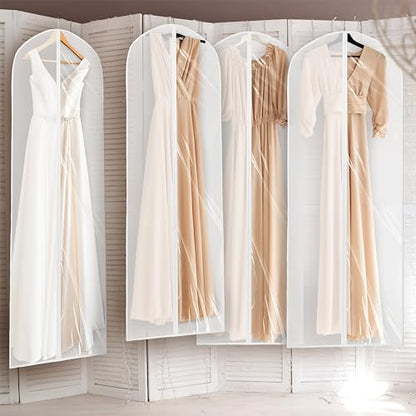 Simple Houseware 65-Inch Clear Garment Bags with Zipper for Gowns, 2 Pack | for Suits, Dresses, Costumes, Uniforms