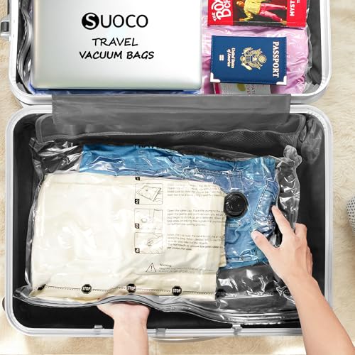 Travel Vacuum Bags for Clothing with Rechargeable... (Clear)