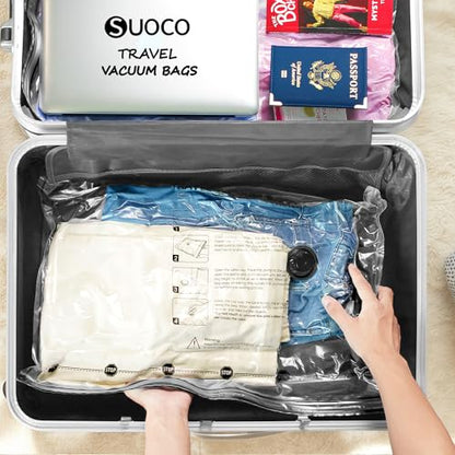Travel Vacuum Bags for Clothing with Rechargeable... (Clear)