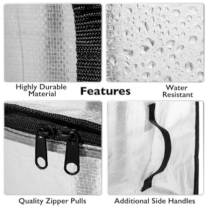 ClearSpace Heavy Duty Moving Bags or Storage Bags – Clear Storage Bins with Lids, Large Moving Boxes with Backpack Straps & Zippers – Packing Bags & Moving Supplies for College Dorm- 4 Pack