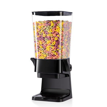 5.5 Qt Cereal Dispenser Countertop with lids, Organization and Storage Containers for Kitchen and pantry, Rice Dispenser for food, Cereal, Beans, Nuts, Snack,Oatmeal, Dog Food, Bird Seed, Black, 1Pc