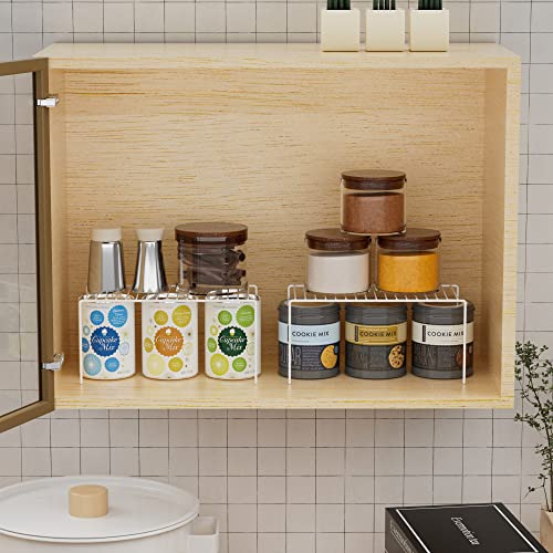 4 Pack(10.6 x 5.1 Inch) Cabinet Storage Shelf Rack... (4 Count | White | Metal)