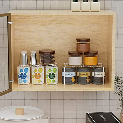 4 Pack(10.6 x 5.1 Inch) Cabinet Storage Shelf Rack... (4 Count | White | Metal)