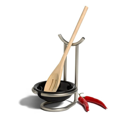 Spectrum Euro Spoon Rest with Ceramic Dish Upright... (Steel, Ceramic)