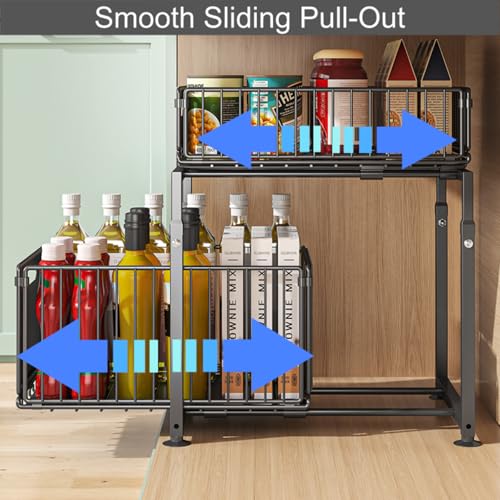 Under Sink Organizer, 2-Tier Multi-Use Kitchen and... (Style A White | Metal)