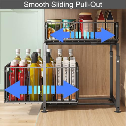 Under Sink Organizer, 2-Tier Multi-Use Kitchen and... (Style A White | Metal)