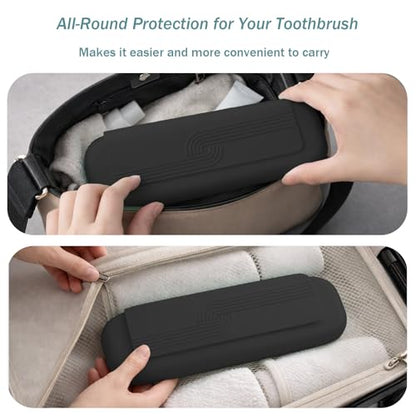 Silicone Toothbrush Travel Case, Pro Large Toothbrush Case for Traveling | Electric & Manual Toothbrush Travel Cover for Men and Women, Portable Toothbrush Holder for Trave, Gym, Business Trip, School
