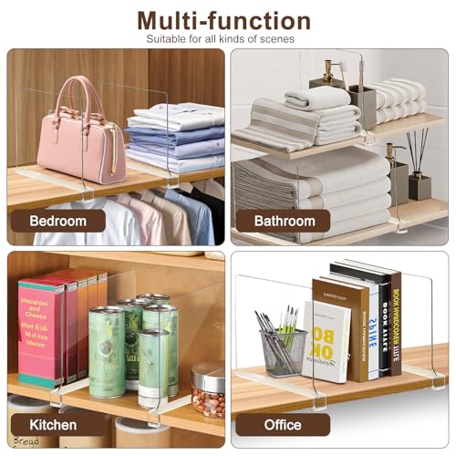 Shelf Dividers for Closet Organization, Adjustable Shelf Separators, 10 Pcs | Non-Slip Design for Organization Enthusiasts, Expand Closet Vertical Space for Clothes, bags, Purses, Towels, Books, Shoes