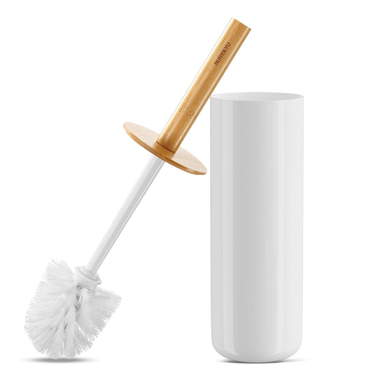 Toilet Brush, Toilet Bowl Brush and Holder Set, Ba... (2 Count | White 1p | Plastic)