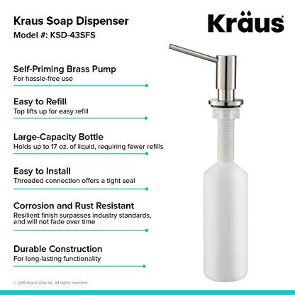 KRAUS Kitchen Soap and Lotion Dispenser in Spot Free Stainless Steel, KSD-43SFS