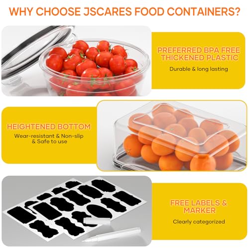 52 PCS Food Storage Containers with Lids Airtight (26 Lids & 26 Containers)- Reusable Plastic Leakproof Meal-Prep Container for Kitchen Storage Organization Microwave/Dishwasher Safe with Labels & Pen