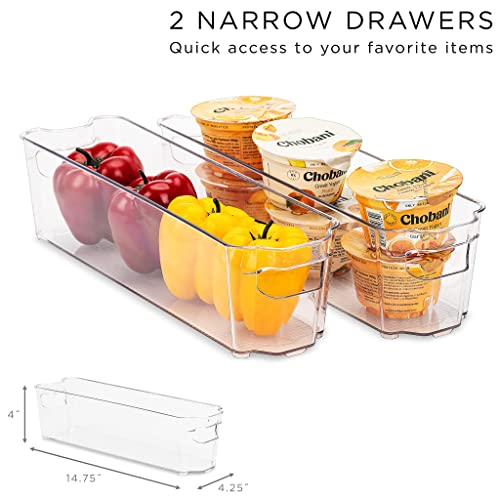 Sorbus Fridge Bins and Freezer Bins Refrigerator Organizer Stackable Food Storage Containers BPA-Free Drawer Organizers for Refrigerator Freezer and Pantry