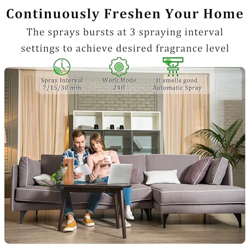 Automatic Air Freshener Spray Dispenser (6-Pack) Wood | Free Standing or Wall Mounted Adjustable Aromatherapy Machines for Home Indoor Bathrooms Offices Hotels and Commercial Places