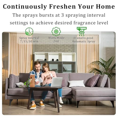 Automatic Air Freshener Spray Dispenser (6-Pack) Wood | Free Standing or Wall Mounted Adjustable Aromatherapy Machines for Home Indoor Bathrooms Offices Hotels and Commercial Places