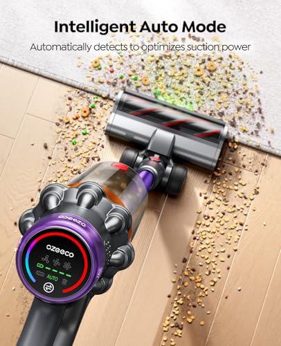Cordless Vacuum Cleaner, 70Mins 650W 55KPA Vacuum Cleaners for Home, Self-Standing Stick Vacuum with Auto Mode, Anti-Tangle Wireless Vacumm, Scented, Vacuum Cordless for Pet Hair/Carpet/Floor
