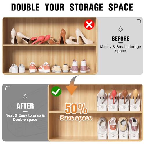 Shoes Slots Organizer for Closet, Shoe Rack Organi...