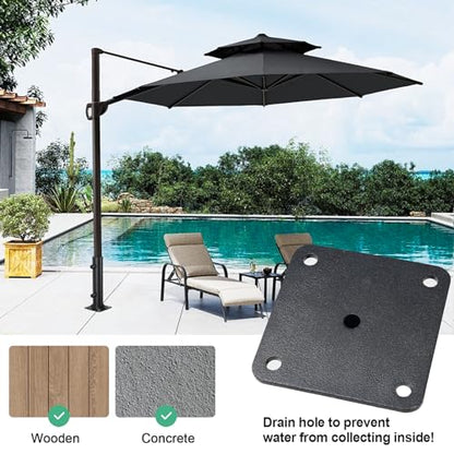 Patio Umbrella Base, Heavy Duty Deck Umbrella Mount, Outdoor Umbrella Flag Pole Holder Stand Base for 1"-1.8" Pole, Umbrella Base for Pool, Entryway, Patio Table, Balcony, Decks, Docks, Backyard 1PC