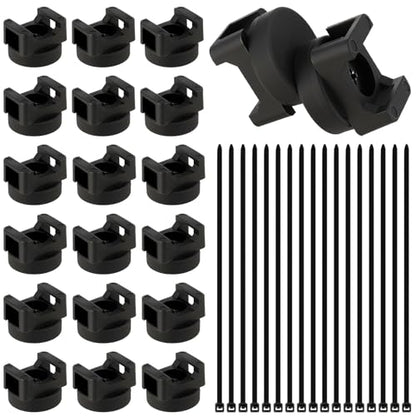 Magnetic Cable Clips Zip Tie Mount Base | 20 Pcs 20mm Magnetic Wire Cable Holders with 100 Pcs Heavy Duty Zip, Multipurpose Cable Ties Management Base for Wire