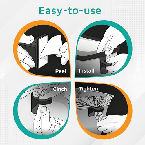 PlasticMill Trash Bags Cinch Black, 6 Pack, To Hold Garbage Bags In Place.May not be compatible with some Garbage Can drawers or compacters.