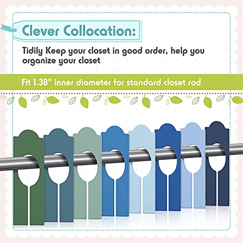 64 Pcs Hanging Closet Size Dividers Clothing Plastic Rack Dividers Rectangular Reusable Closet Labels Separators for Clothing Racks Retail Garment Organizer(Bright Color)