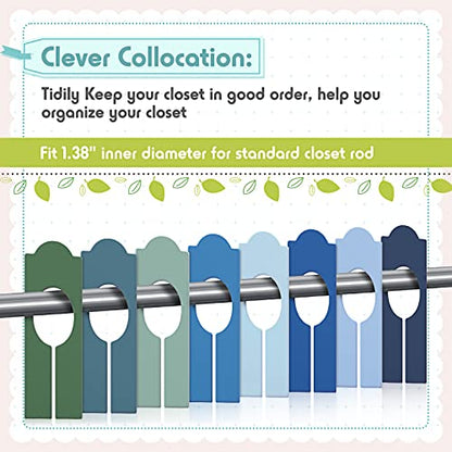 64 Pcs Hanging Closet Size Dividers Clothing Plastic Rack Dividers Rectangular Reusable Closet Labels Separators for Clothing Racks Retail Garment Organizer(Bright Color)