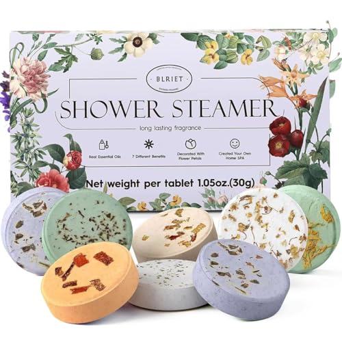 Shower Steamers Aromatherapy Blriet Gifts for Women, Teen Girls, Wife, Her, Mom, Father Days, Daughter, Grandma Basket Stuffers Birthday Gifts Decoration Travel Essentials Self Care Home Spa 8 Pack