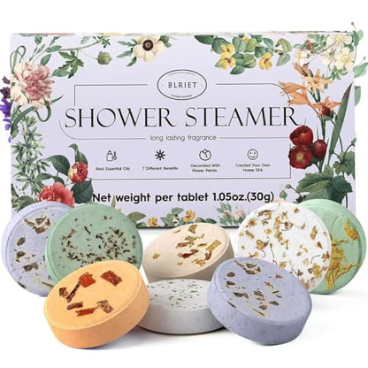 Shower Steamers Aromatherapy Blriet Gifts for Women, Teen Girls, Wife, Her, Mom, Father Days, Daughter, Grandma Basket Stuffers Birthday Gifts Decoration Travel Essentials Self Care Home Spa 8 Pack