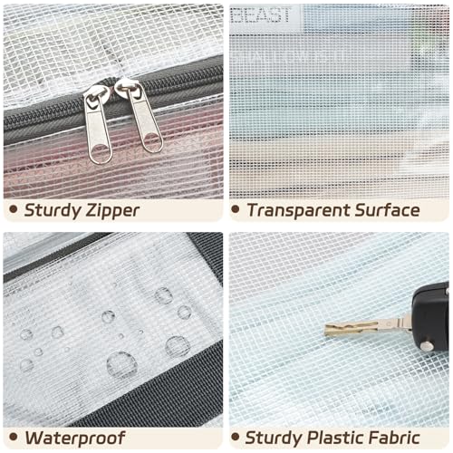 Fixwal Storage Bags 4 Pack 75L XL Mesh Clear for Blankets Clothes Comforter | Waterproof Clear Mesh Fabric, Zippered Closure, Carry Handles, for Blankets Quilts Clothes Comforters Bedding and Pillows