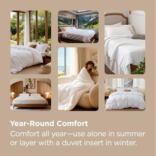 Bedsure White Duvet Cover Queen Size - Soft Double Brushed Bedding Set for Kids & Adults, Zipper Closure, 3 Pieces, Includes 1 Duvet Cover (90"x90") & 2 Pillow Shams, NO Comforter