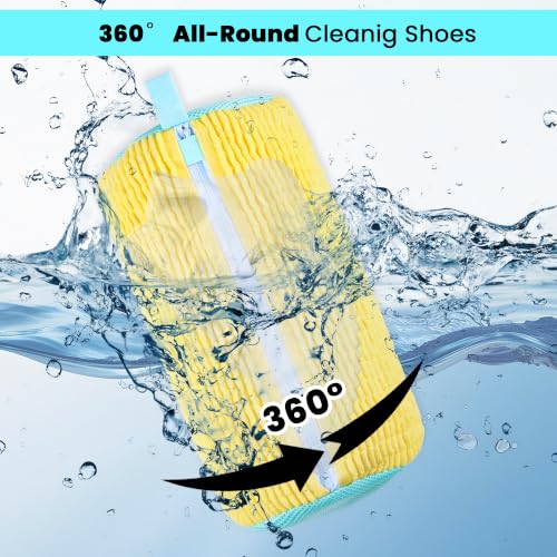 Shoe Washing Machine Bag, 4 Pcs Shoe Laundry Bag for Sneacker | With 4 Boot Stretcher (L 6-12.5 & S 5-10.5), Reusable,Durable Zipper,360°Deep Cleaning, Fit Most Shoes Types