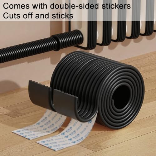 Proof Edge Corner Protector, 2pcs 78.7in/200cm Furniture Safety Bumpers Guard Padding, Soft NBR Rubber Foam Adhesive Cushion, Fireplace Cabinets Table Desk Edges & Sharp Corners (Black)