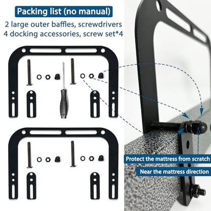 Anti Non Slip Mattress Retainer Bar Holder in Place Mattress Slide Stoppers Metal Bed Gripper to Prevent Sliding Footboard（Big-2pcs）