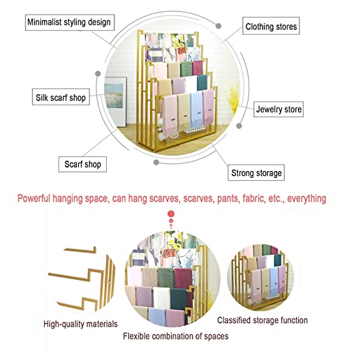 Floor Standing Scarf Display Stand Towel Rack (80X40X150CM) | Metal Freestanding Scarf Holder Organizer Commercial Clothing Retail Store Sheets Suit Pants eco-friendly painted surface