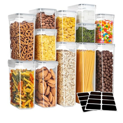 MR.SIGA 12 Pack Airtight Food Storage Container Set for Pantry Organization