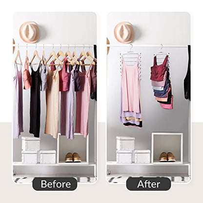2 Pack Tank Top Hanger, Bra Organizer for Closet, Space Saving | 32 Hooks Total, Sturdy Metal, 360° Rotating, Foldable Design, Hanging Closet Organizers and Storage for Apartments and Dorms