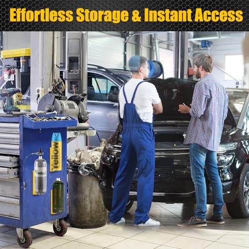 4 Pcs Magnetic Aerosol Spray Can Holder,Powerful Magnet Toolbox Bottle Holder, Spray Can Wall Mount Organizer Paint Can Bottle Rack for Garage,Toolbox, Workspace